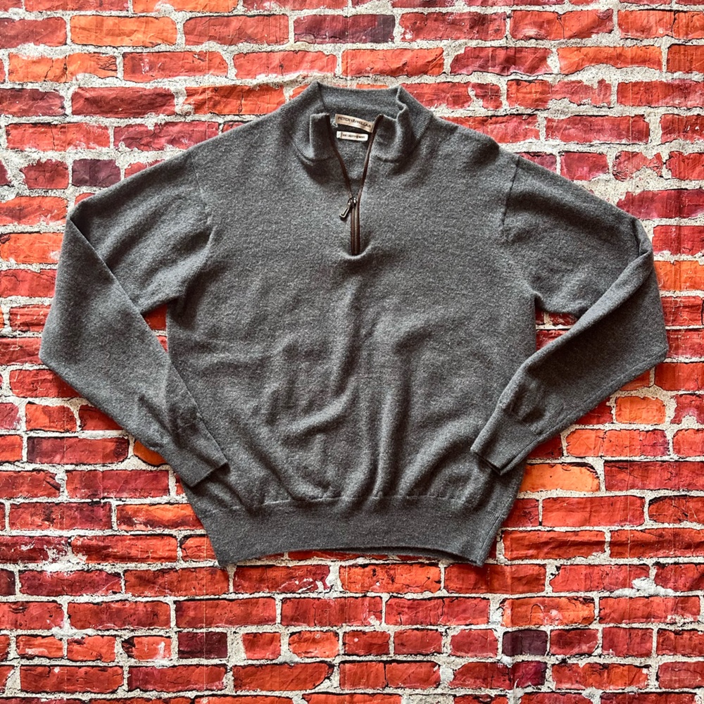 Peter Millar Gray Quarter-Zip Jacket